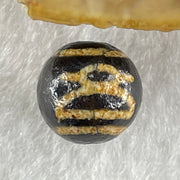 Natural Powerful Tibetan Old Oily Agate 2 Cai Shen Dzi Bead Heavenly Master (Tian Zhu) 1.34g 9.9 by 10.1mm - Huangs Jadeite and Jewelry Pte Ltd