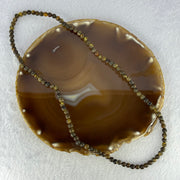 Natural Dark Brown Flower Amber Beads Elastic Necklace 8.02g 50cm 5.4mm 105 Beads - Huangs Jadeite and Jewelry Pte Ltd