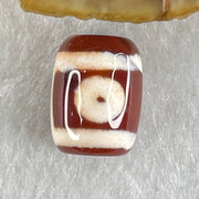 Natural Powerful Tibetan Old Oily Agate 2 Eyes Dzi Bead Heavenly Master (Tian Zhu) 二眼天诛 2.43g 13.6 by 10.1mm - Huangs Jadeite and Jewelry Pte Ltd