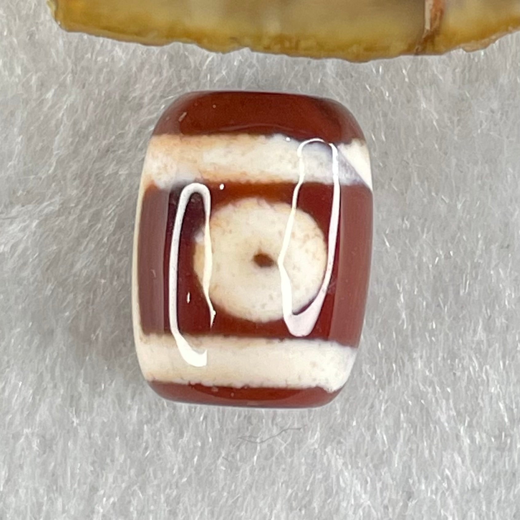 Natural Powerful Tibetan Old Oily Agate 2 Eyes Dzi Bead Heavenly Master (Tian Zhu) 二眼天诛 2.43g 13.6 by 10.1mm - Huangs Jadeite and Jewelry Pte Ltd