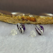 Good Grade Natural Super 7 S925 Sliver Earrings 2.21g 8.3 by 5.2mm - Huangs Jadeite and Jewelry Pte Ltd