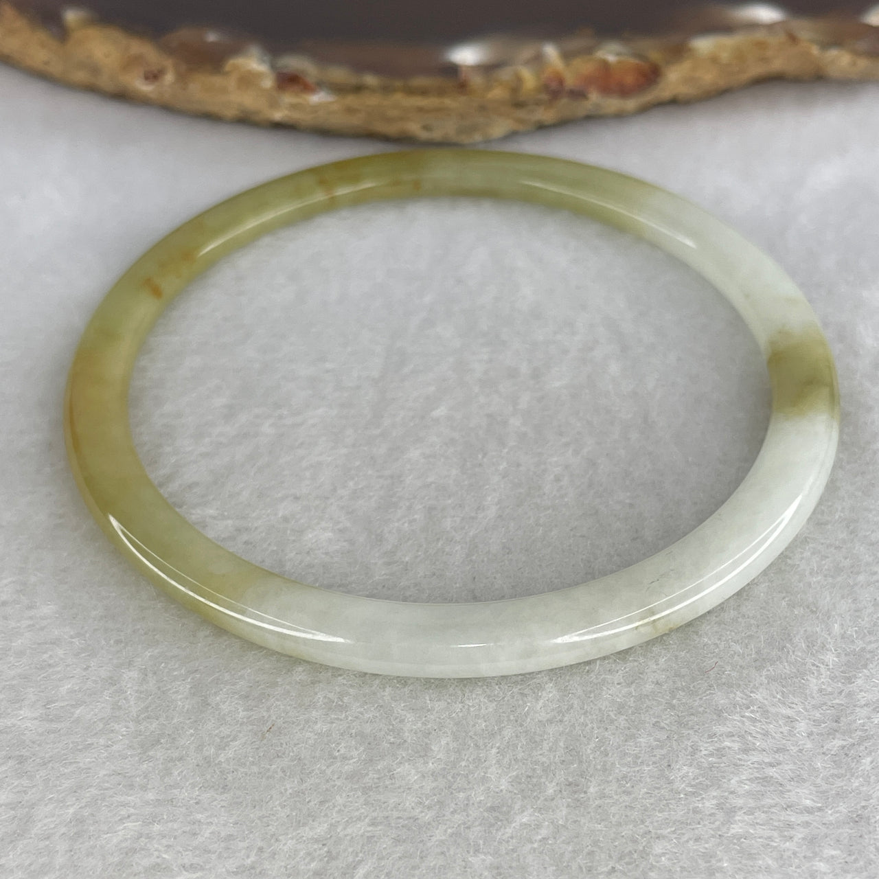 Natural Type A Multi-Color Jadeite Bangle | 57.1mm Brown, Faint Green & Lavender Tricolor Jade Bracelet (12.27g, 4.0x6.0mm (Slight Internal Line)