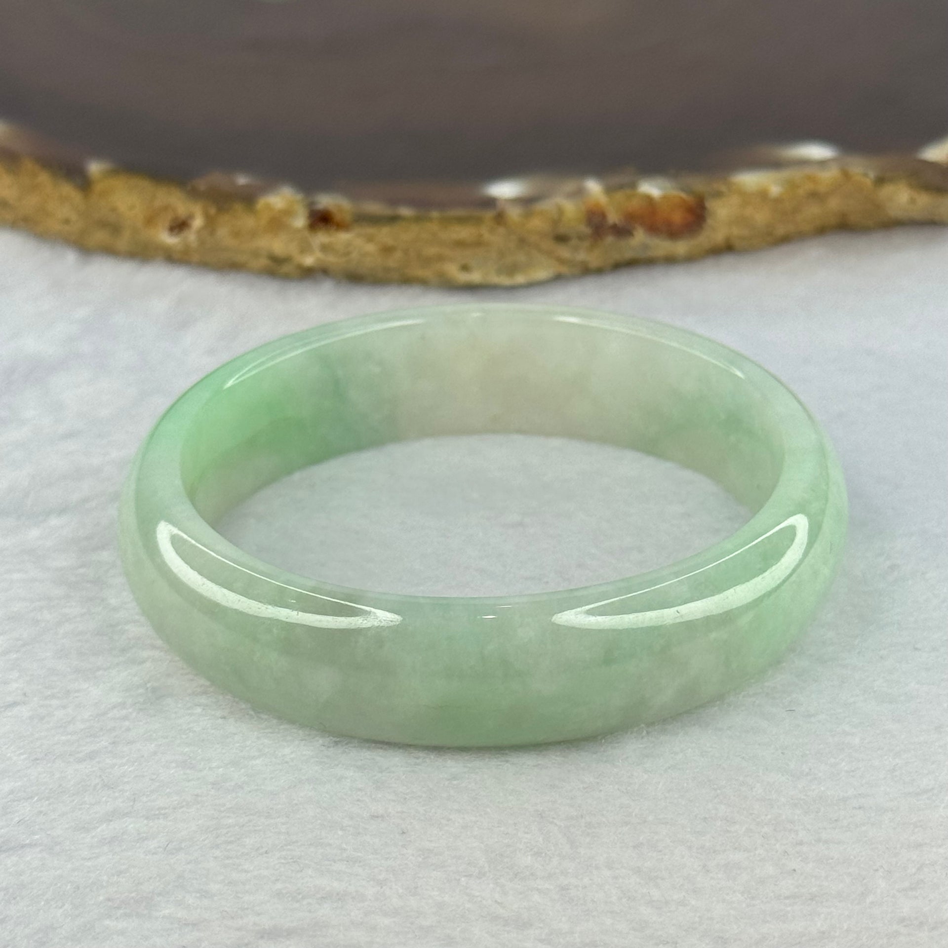 Type A Green Jadeite Oval Bangle 36.75g Internal Diameter 50.2mm 13.4 by 7.2mm (Internal Lines) - Huangs Jadeite and Jewelry Pte Ltd