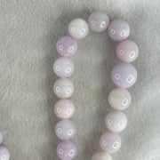 Type A Lavender with Red and Yellow Patches Jadeite Beads Necklace 115.62g 56cm 9.0-14.1mm 53 Beads - Huangs Jadeite and Jewelry Pte Ltd