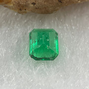 Natural Colombia Vivid Green Emerald (Beryl) Cut-Cornered Rectangular Step cut 0.48ct 5.2 by 4.5 by 2.8mm - Huangs Jadeite and Jewelry Pte Ltd