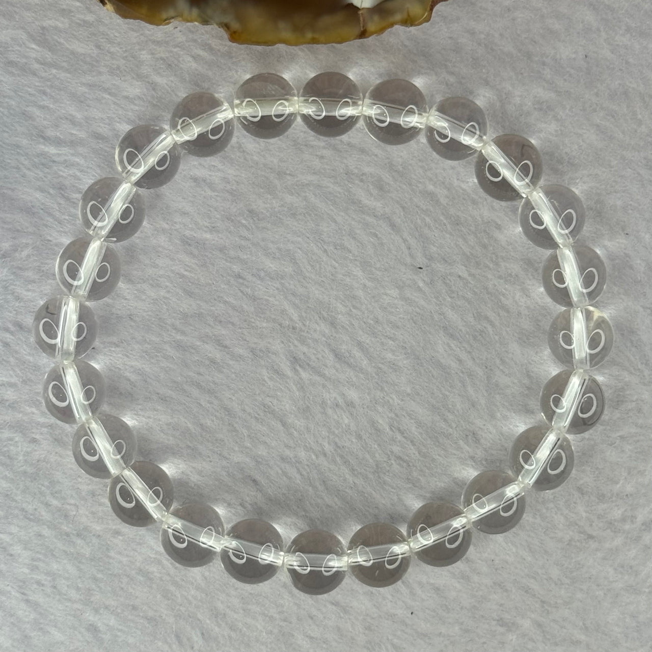 Natural Clear Quartz Bracelet 天然白水晶手链 18.92g 16.5cm 8.4mm 24 Beads - Huangs Jadeite and Jewelry Pte Ltd
