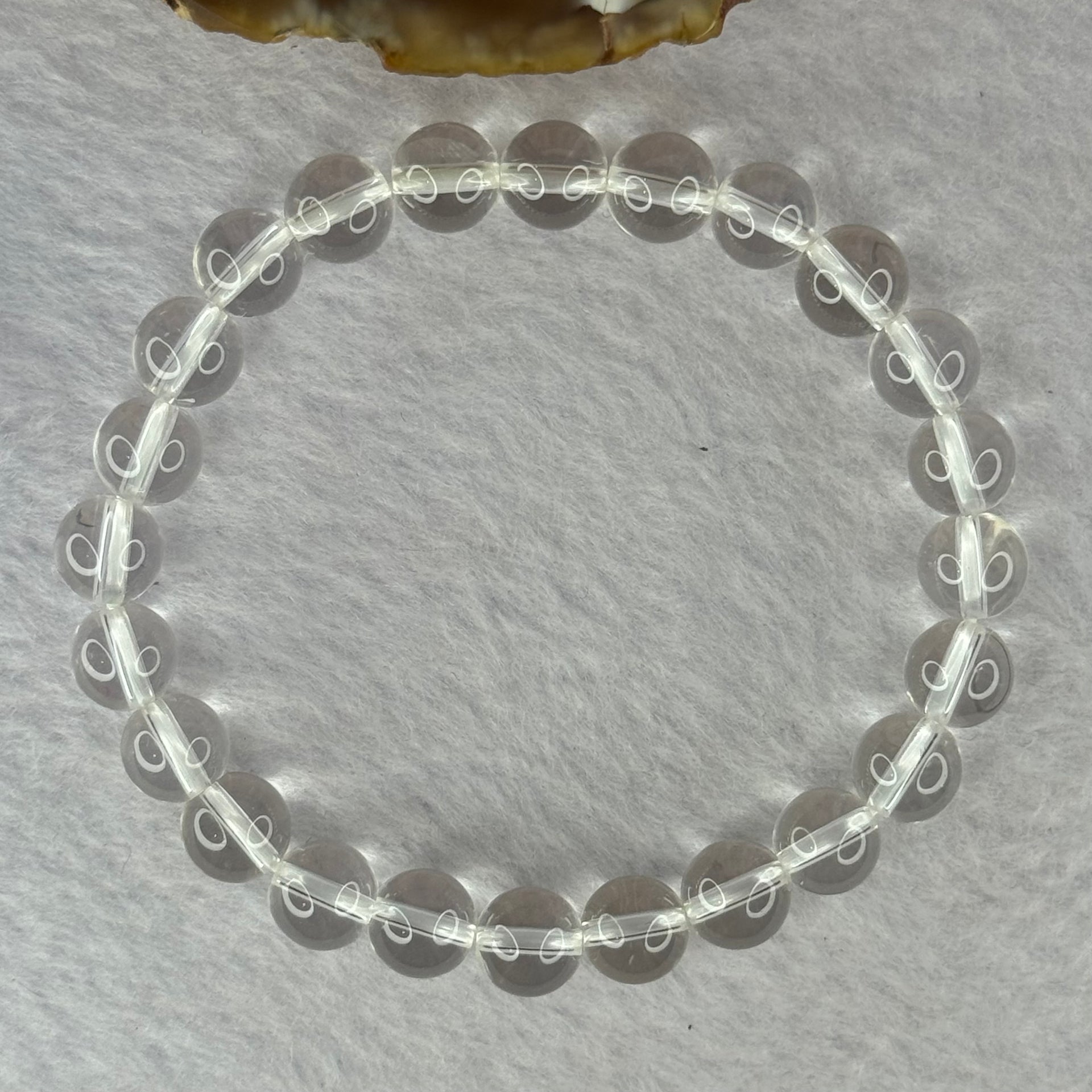 Natural Clear Quartz Bracelet 天然白水晶手链 18.92g 16.5cm 8.4mm 24 Beads - Huangs Jadeite and Jewelry Pte Ltd