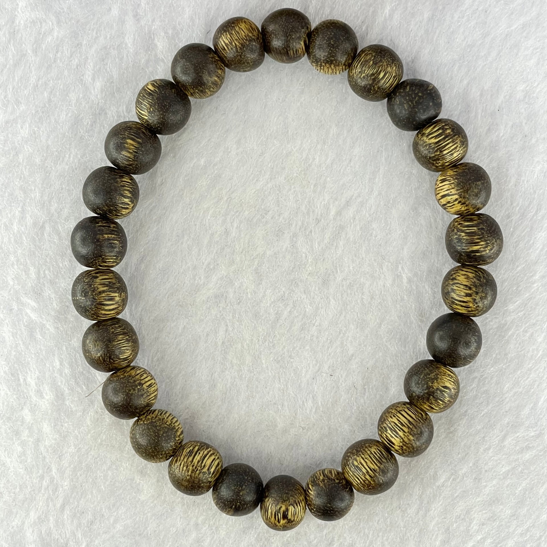 Natural Wild Vietnam Lu Qi Nan Agarwood Beads Bracelet 天然野生越南鹿其南沉香珠手镯 7.15g 17.5cm 9.0mm 26 Beads - Huangs Jadeite and Jewelry Pte Ltd