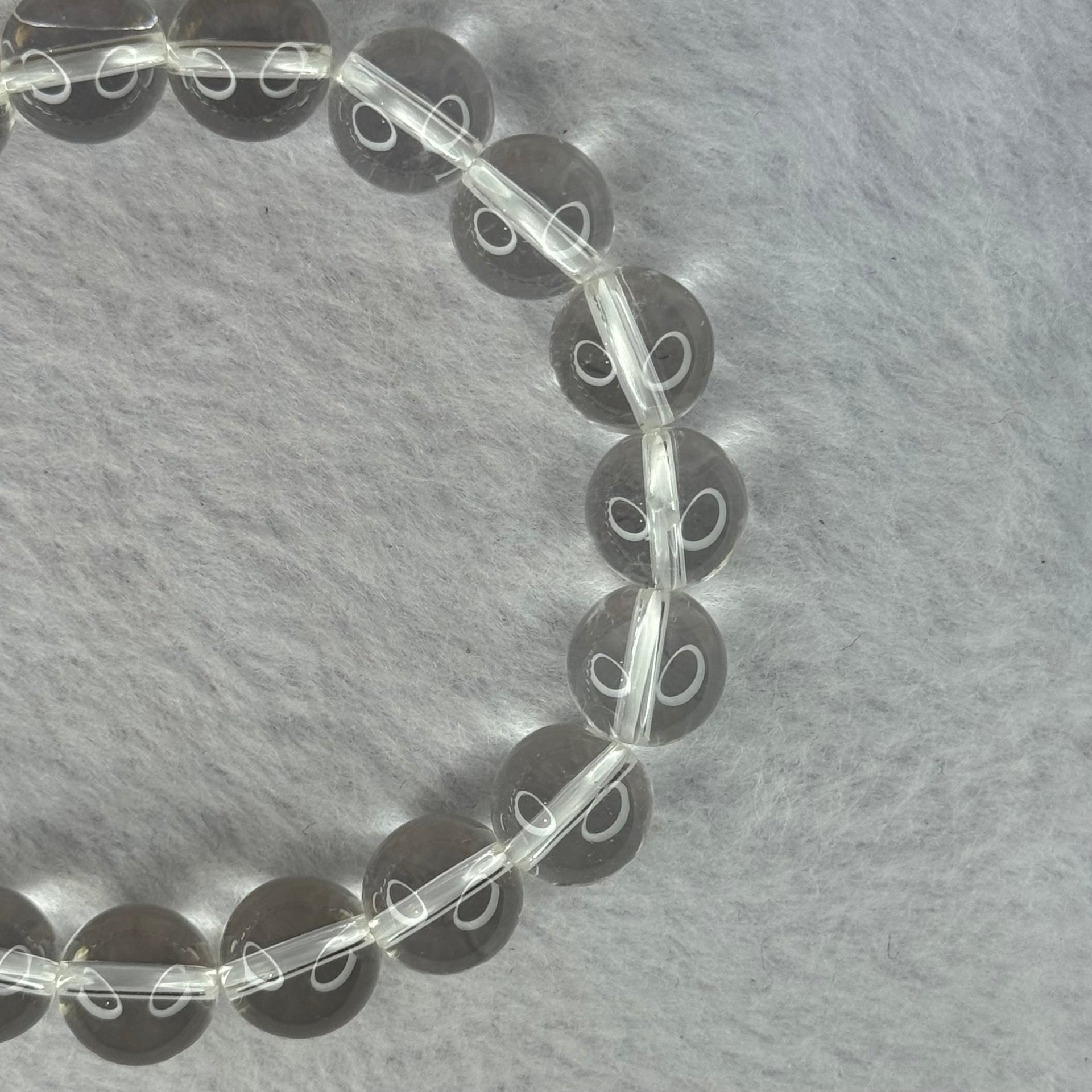 Natural Clear Quartz Bracelet 天然白水晶手链 30.35g 17cm 10.6mm 19 Beads - Huangs Jadeite and Jewelry Pte Ltd
