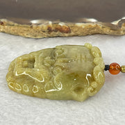 Type A Yellowish Brown Jadeite Tiger Head Pendent 48.59g 49.3 by 42.1 by 12.0mm - Huangs Jadeite and Jewelry Pte Ltd