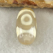 Natural Powerful Tibetan Old Oily Agate 3 Eyes Dzi Bead Heavenly Master (Tian Zhu) 三眼天诛 3.10g 20.0 by 10.5mm - Huangs Jadeite and Jewelry Pte Ltd