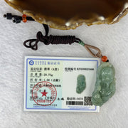 Type A Blueish Green Jadeite Shou Xing Gong Pendant for Longevity and Good Health 蓝水翡翠寿星公牌20.73g 45.3 by 21.7 13.3mm - Huangs Jadeite and Jewelry Pte Ltd