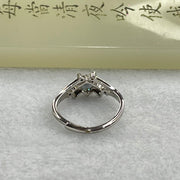 Blueish Green Cubic Zirconia in S925 Sliver Ring (Adjustable Size) 1.81g 6.8 by 4.9 by 3.8mm - Huangs Jadeite and Jewelry Pte Ltd