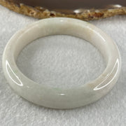 Type A Faint Lavender Green to White Jadeite Bangle 61.55g Internal Diameter 58.3mm 13.0 by 8.5mm (Slight External Roughs and Internal Lines) - Huangs Jadeite and Jewelry Pte Ltd