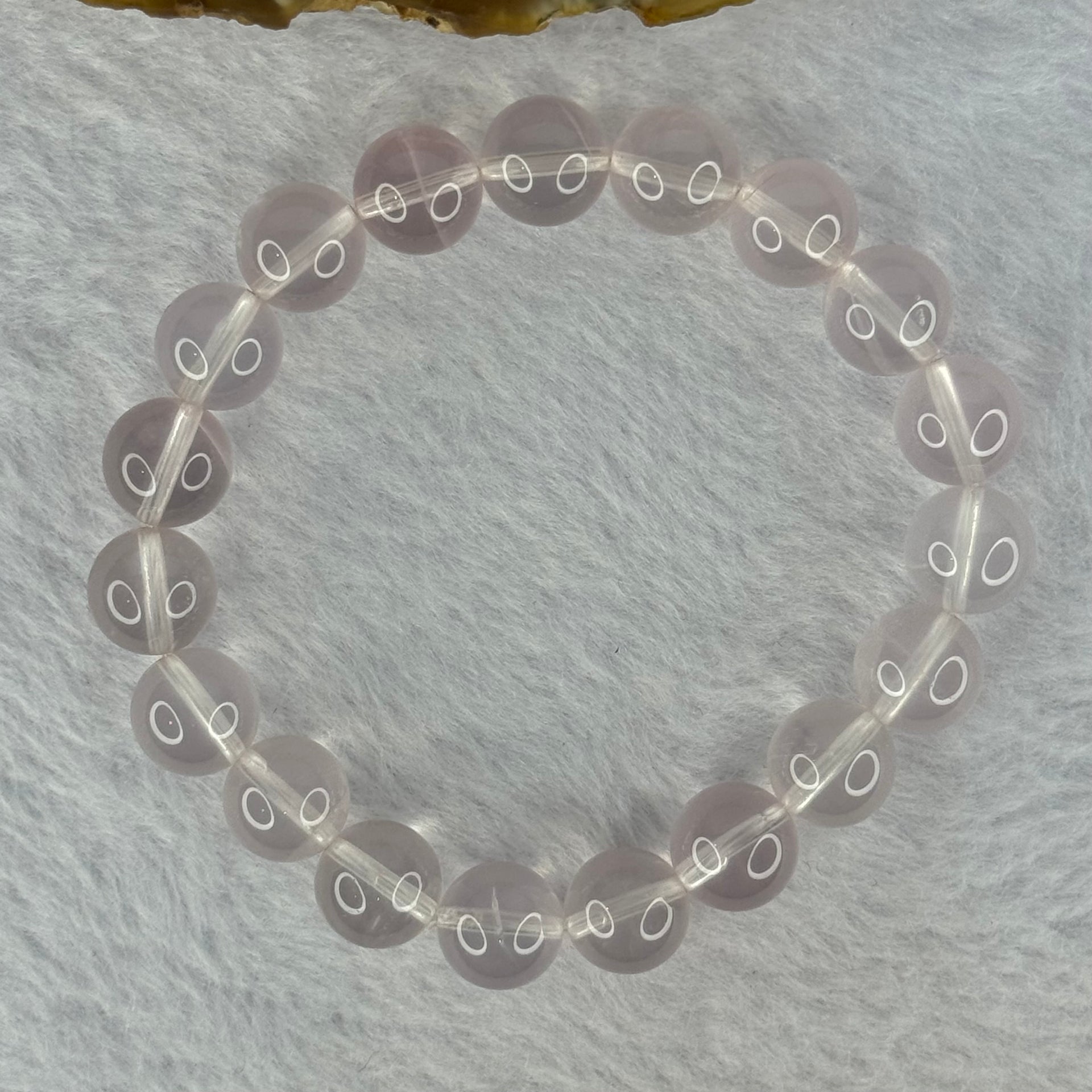 Natural Rose Quartz Beads Bracelet 天然玫瑰石英珠手链 28.99g 16.5cm 10.4mm 19 Beads - Huangs Jadeite and Jewelry Pte Ltd