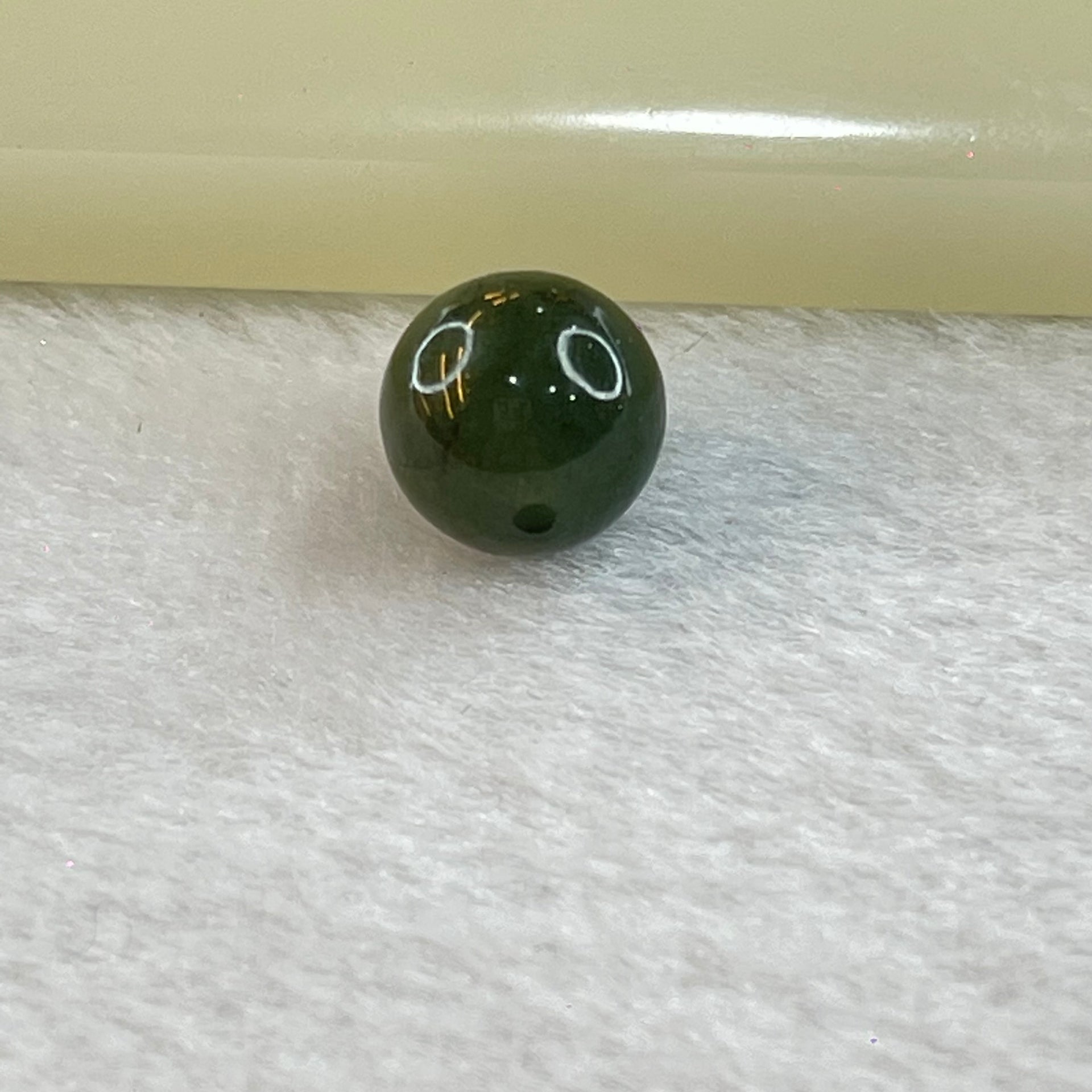 Type A Dark Green Jadeite Loose Bead for Bracelet/Necklace/Earrings/Rings 1.45g 9.4mm - Huangs Jadeite and Jewelry Pte Ltd