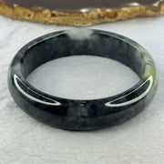 Type A Wuji Black Grey and Yellow Jadeite Bangle 72.74g Internal Diameter 60.5mm 16.4 by 8.1mm (Close to Perfect) - Huangs Jadeite and Jewelry Pte Ltd