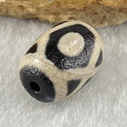 Natural Powerful Tibetan Old Oily Agate Jin Gang 3 Eyes Dzi Bead Heavenly Master (Tian Zhu) 金刚三眼天诛 2.20g 13.8 by 10.0mm - Huangs Jadeite and Jewelry Pte Ltd