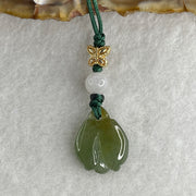 Natural Type A Semi Icy Green Jadeite Flower Charm 2.31g 16.8 by 13.3 by 4.3mm - Huangs Jadeite and Jewelry Pte Ltd