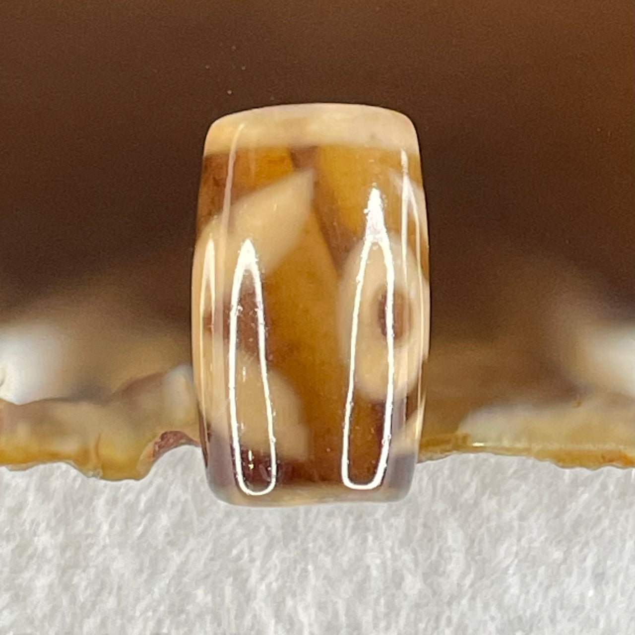 Natural Powerful Tibetan Old Oily Agate Patina Guiren Tairen Human Dzi Bead Totem Amulet Heavenly Master (Tian Zhu) 贵人天诛 4.63g 19.5 by 11.7mm - Huangs Jadeite and Jewelry Pte Ltd