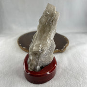 Natural Clear Quartz Rough Irregular Shape Display in Wooden Stand 359.1g 81.0 by 87.0 by 122.0mm - Huangs Jadeite and Jewelry Pte Ltd