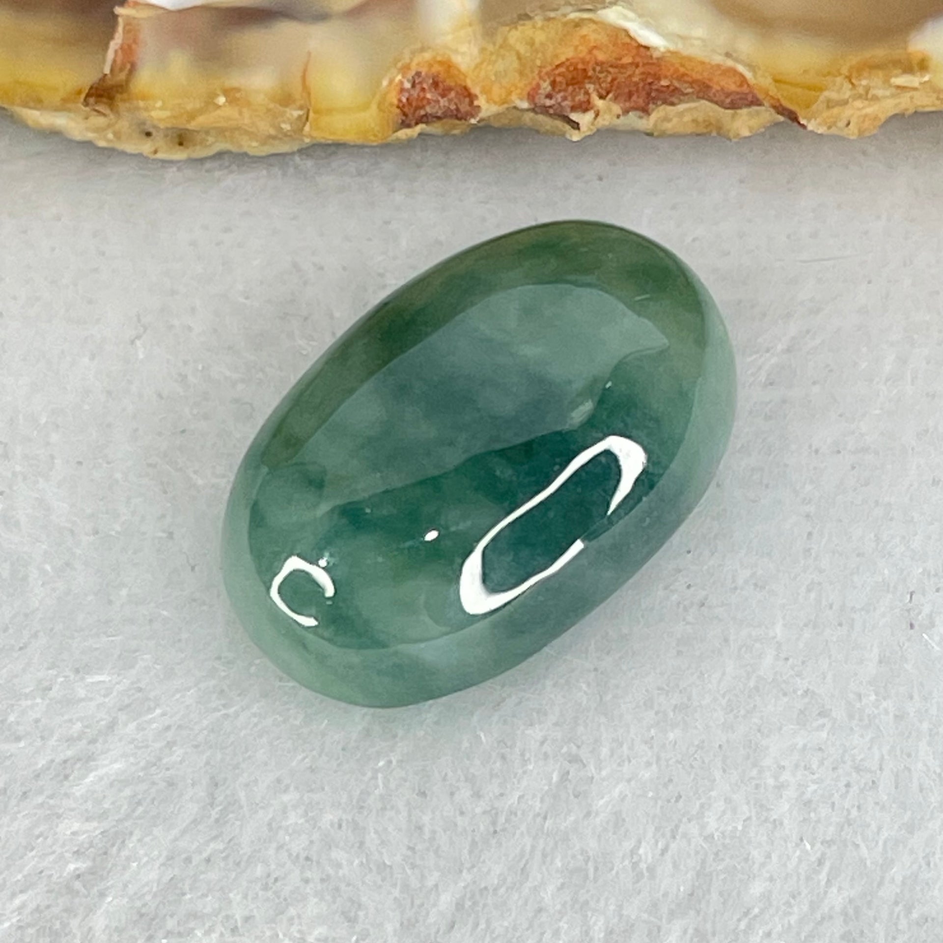 Type A Wuji Grey with Green Cabouchon Jadeite Stone For Setting 3.01g 18.4 by 12.0 by 6.8mm - Huangs Jadeite and Jewelry Pte Ltd