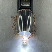 Natural Rose Quartz In 925 Sliver Rose Gold Color Bracelet 3.87g 7.3 by 7.0 by 3.8mm (Adjustable Size) - Huangs Jadeite and Jewelry Pte Ltd