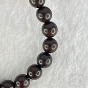 Natural Indian Small Leaf Zitan Wood Beads Bracelet 6.22g 14.5cm 8.0mm 22 Beads - Huangs Jadeite and Jewelry Pte Ltd