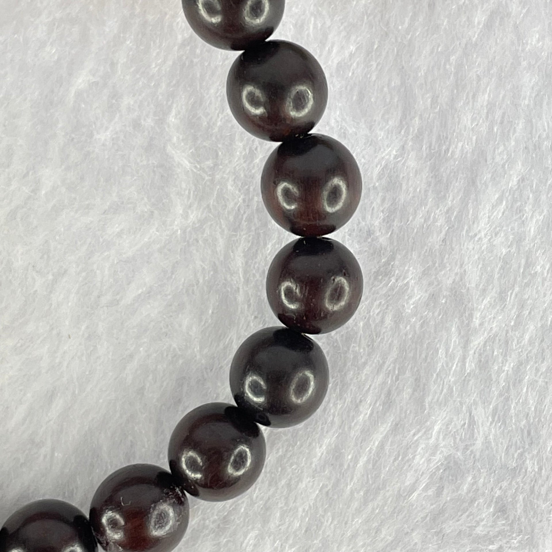 Natural Indian Small Leaf Zitan Wood Beads Bracelet 6.22g 14.5cm 8.0mm 22 Beads - Huangs Jadeite and Jewelry Pte Ltd