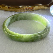 Type A Light with Apple Green Jadeite Bangle 33.24g Internal Diameter 54.3mm 11.5 by 6.4mm (Very Slight External Rough) - Huangs Jadeite and Jewelry Pte Ltd