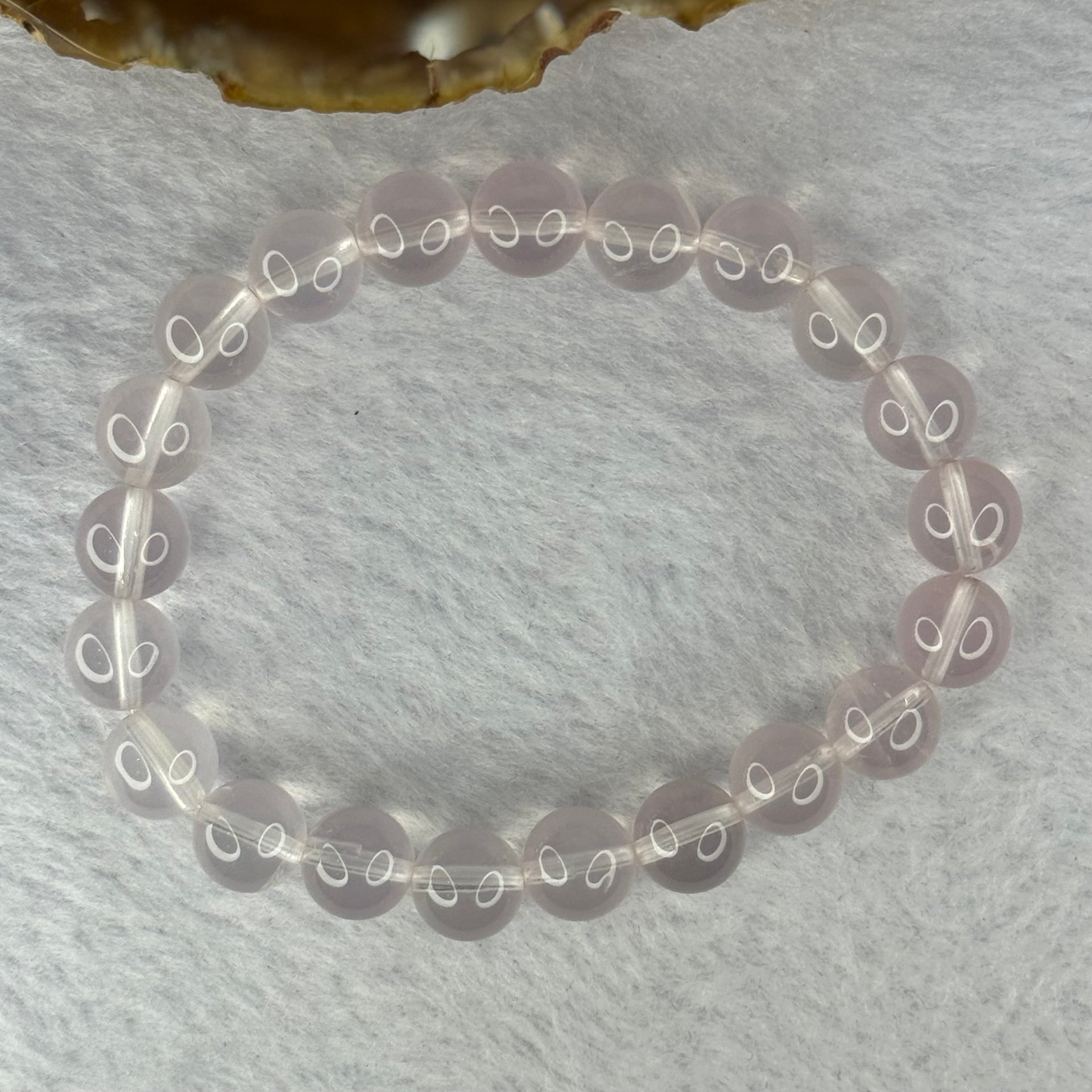 Natural Rose Quartz Beads Bracelet 天然玫瑰石英珠手链 23.44g 16.5cm 9.4mm 21 Beads - Huangs Jadeite and Jewelry Pte Ltd