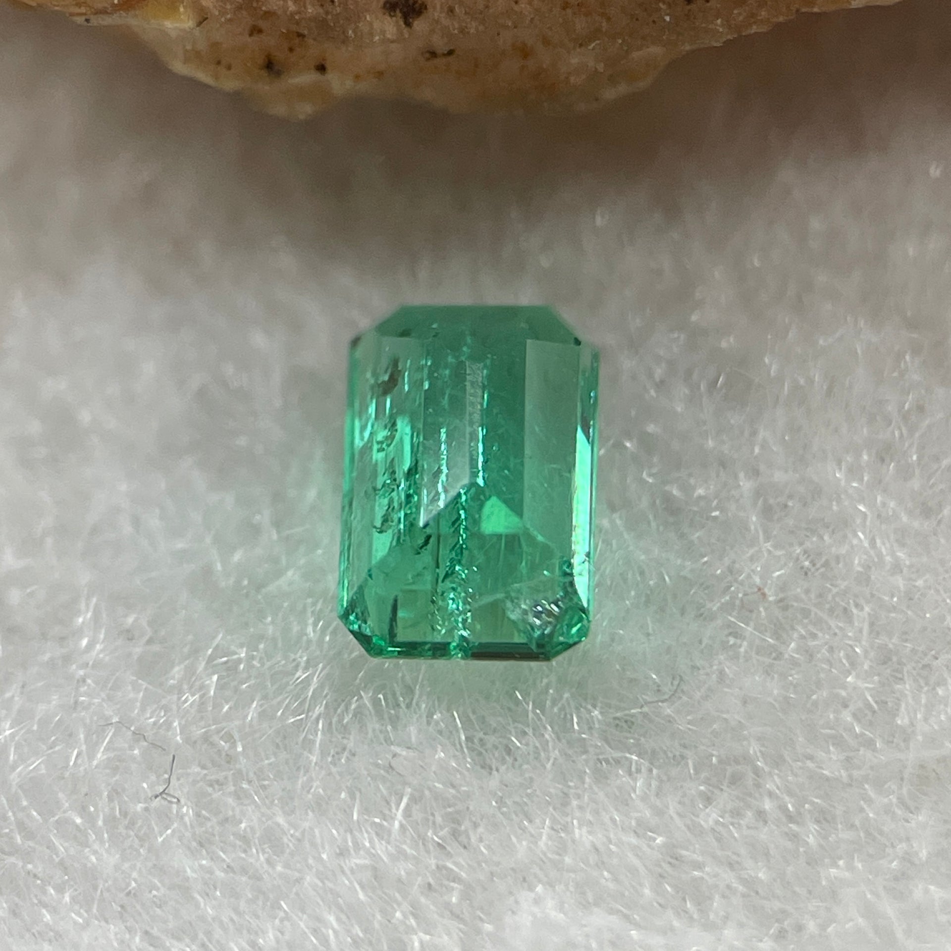 Natural Colombia Vivid Green Emerald (Beryl) Cut-Cornered Rectangle Step cut 0.49ct 5.8 by 3.8 by 2.6mm - Huangs Jadeite and Jewelry Pte Ltd