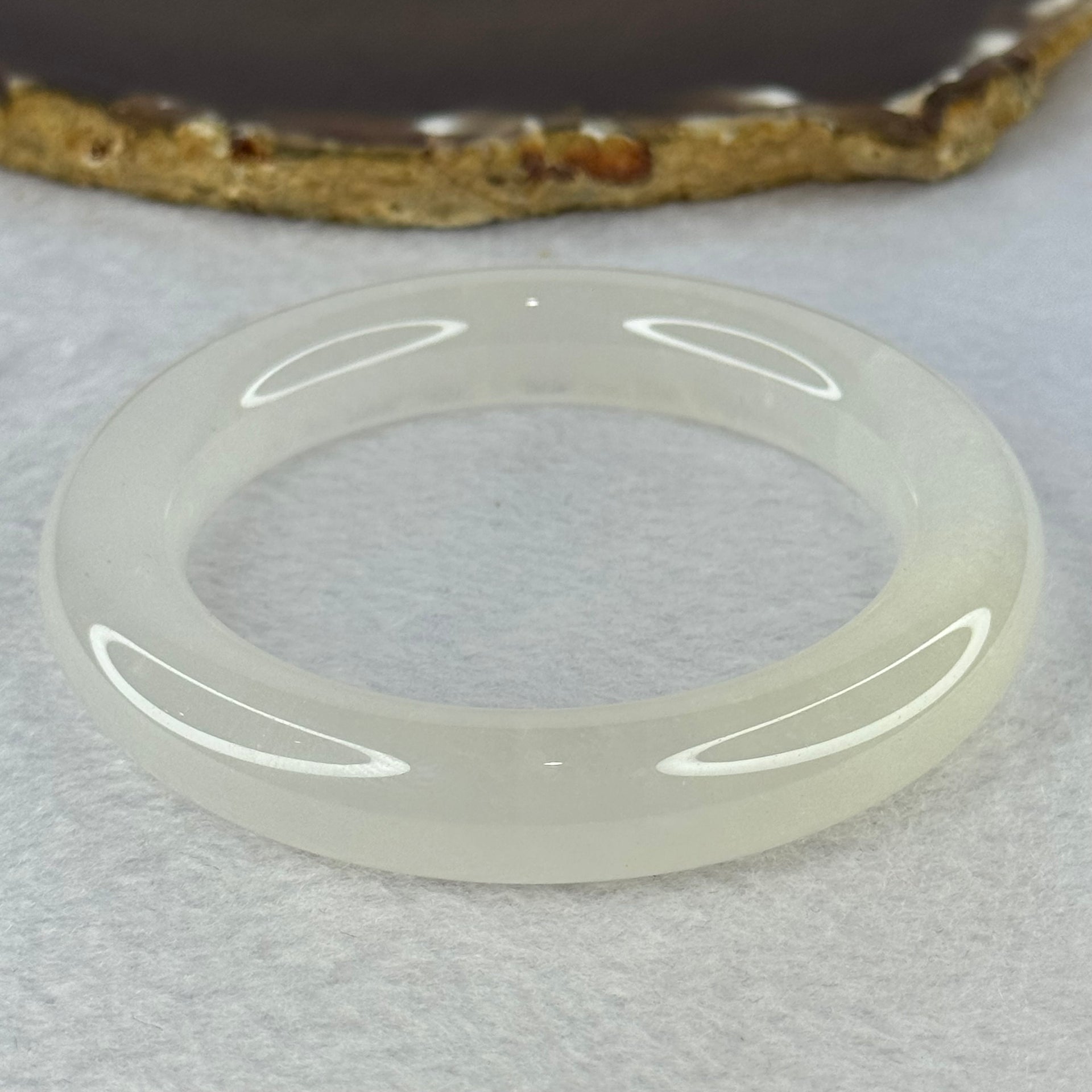 Transparent to White Quartzite Jade Bangle 天山玉手镯 Internal Diameter 57.0mm 66.19g 12.7 by 11.8mm - Huangs Jadeite and Jewelry Pte Ltd
