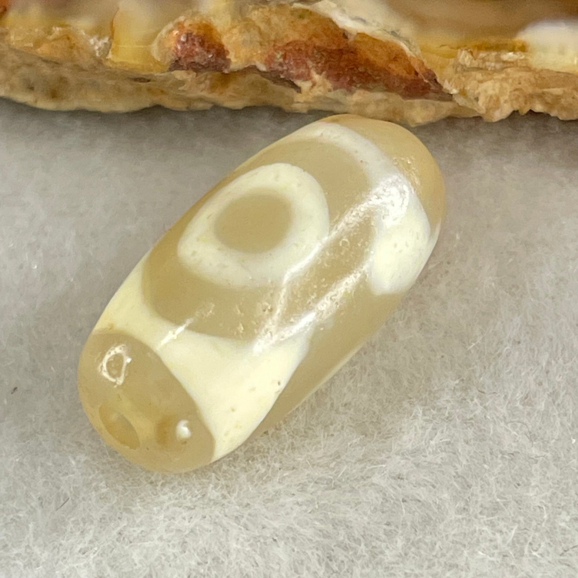 Natural Powerful Tibetan Old Oily Agate 3 Eyes Dzi Bead Heavenly Master (Tian Zhu) 三眼天诛 2.94g 19.6 by 10.0mm - Huangs Jadeite and Jewelry Pte Ltd
