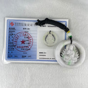 Type A Light Lavender Green Jadeite Buddha Ping An Kou Donut Pendant 74.33g 56.4 by 13.6mm - Huangs Jadeite and Jewelry Pte Ltd