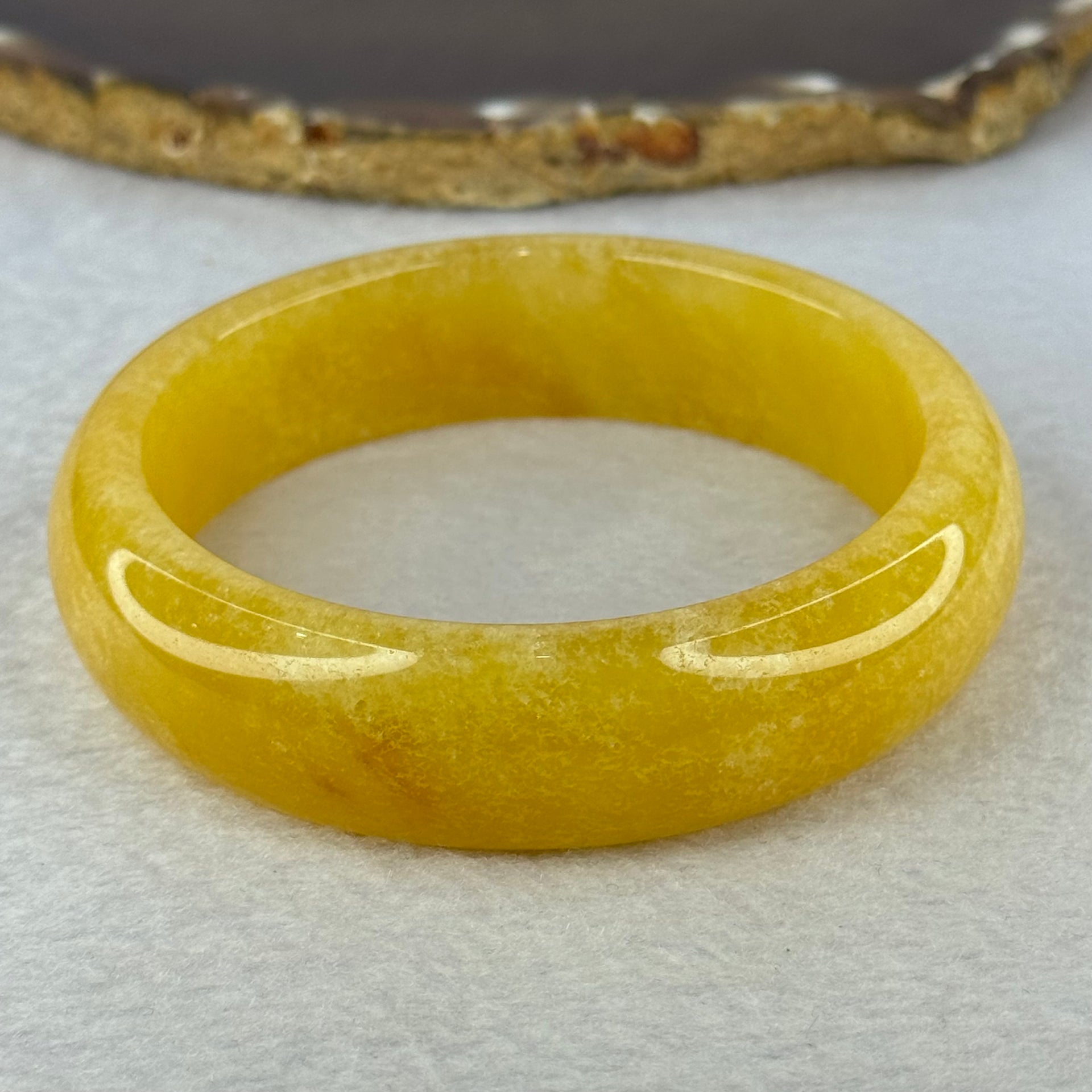 Yellow Quartzite Jade Bangle 天山玉手镯 Internal Diameter 62.6mm 74.70g 18.1 by 8.8mm - Huangs Jadeite and Jewelry Pte Ltd