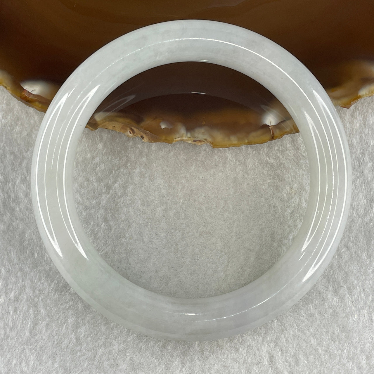 Type A Natural Jelly Faint Green with Faint Lavender Jadeite Bangle 43.03g Internal Diameter 56.8mm 11.0 by 10.1mm (Very Slight Internal Lines) - Huangs Jadeite and Jewelry Pte Ltd