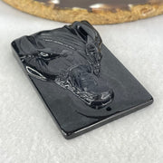 Type A Opaque Black Jadeite Jesus Christ Pendant 45.05g 58.8 by 38.9 by 8.8mm - Huangs Jadeite and Jewelry Pte Ltd