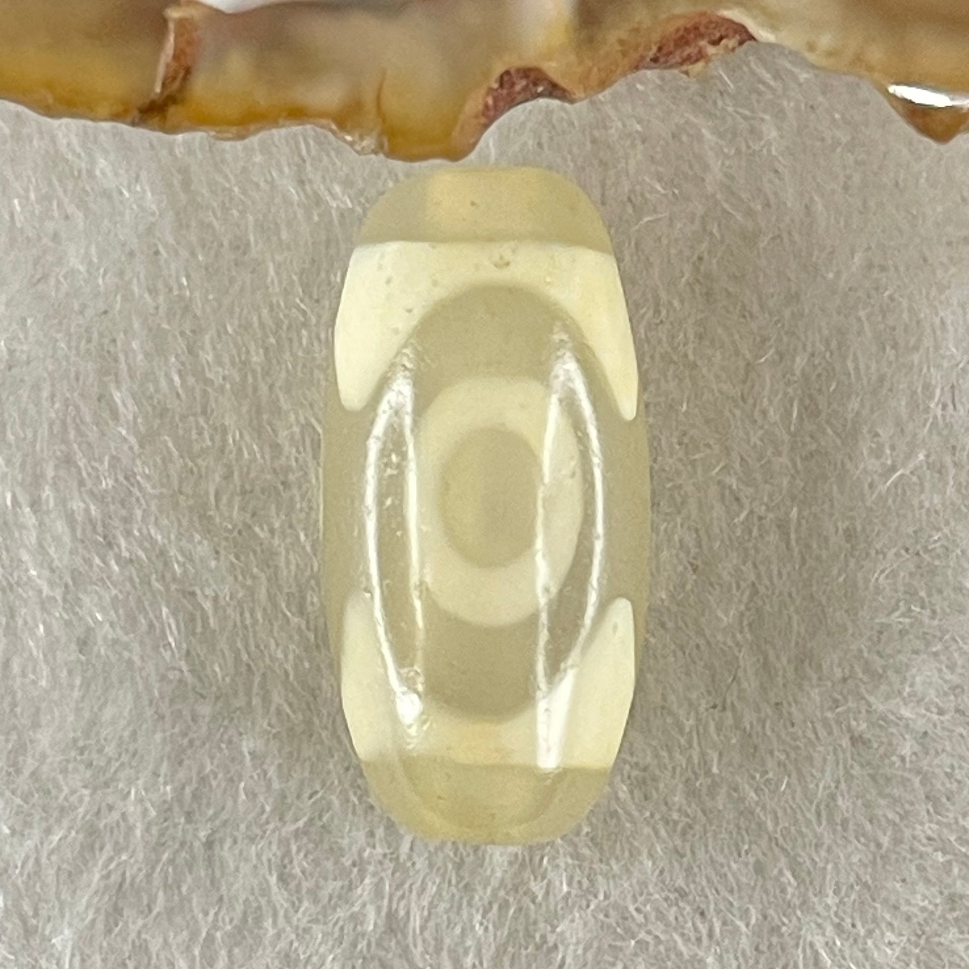 Natural Powerful Tibetan Old Oily Agate 3 Eyes Dzi Bead Heavenly Master (Tian Zhu) 三眼天诛 2.41g 19.3 by 9.4mm - Huangs Jadeite and Jewelry Pte Ltd