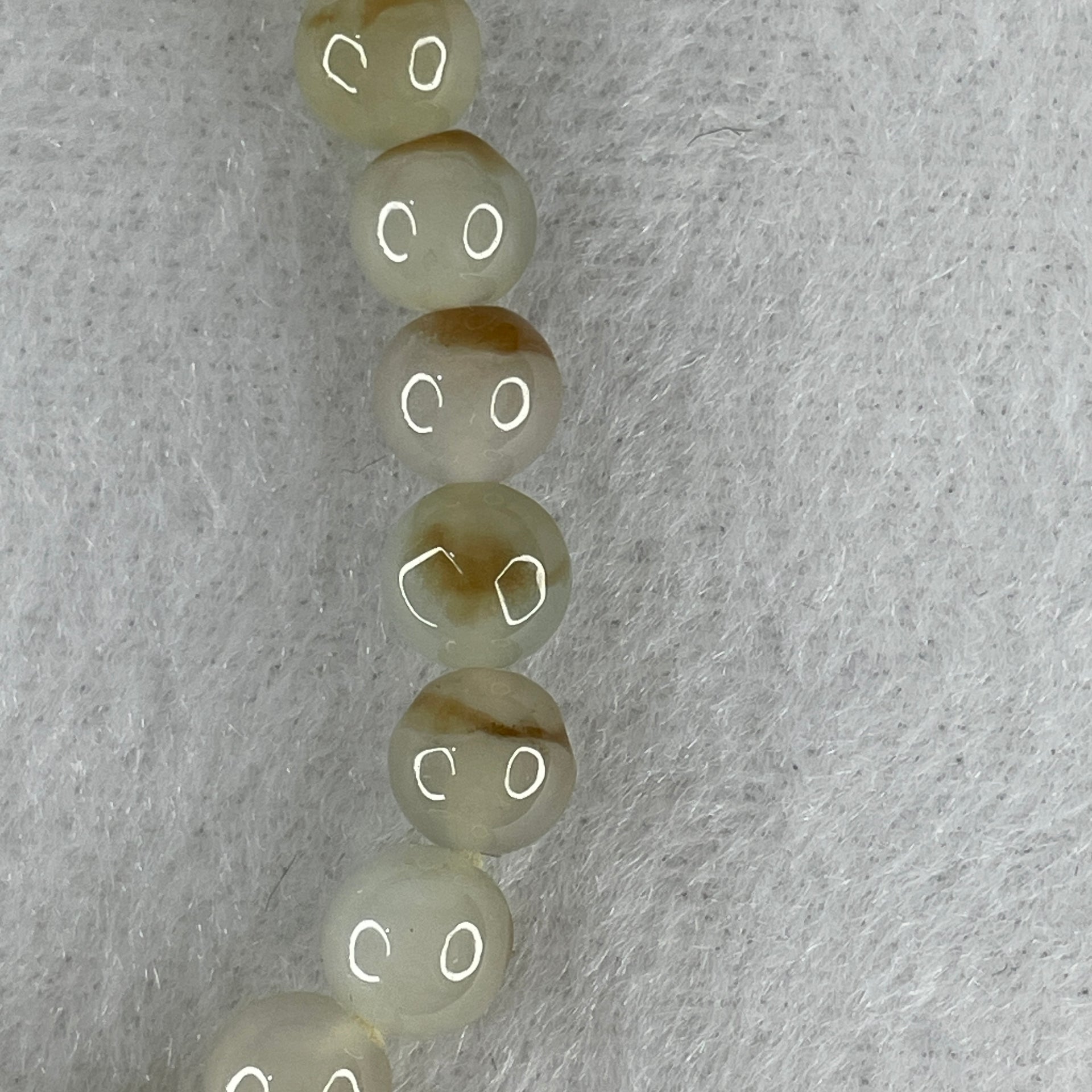Natural Type A Light Lavender with Brownish Jadeite Beads Bracelet 14.86g 15cm 7.0mm 26 Beads - Huangs Jadeite and Jewelry Pte Ltd