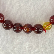 Natural Blood Red Amber Beads Bracelet 5.06g 15cm 7.4mm 25 Beads - Huangs Jadeite and Jewelry Pte Ltd