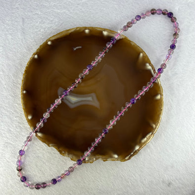 Above Average Grade Natural Super 7 Crystal Beads Necklace 天然超级七水晶珠项链 34.74g 54cm 6.9mm 86 Beads
