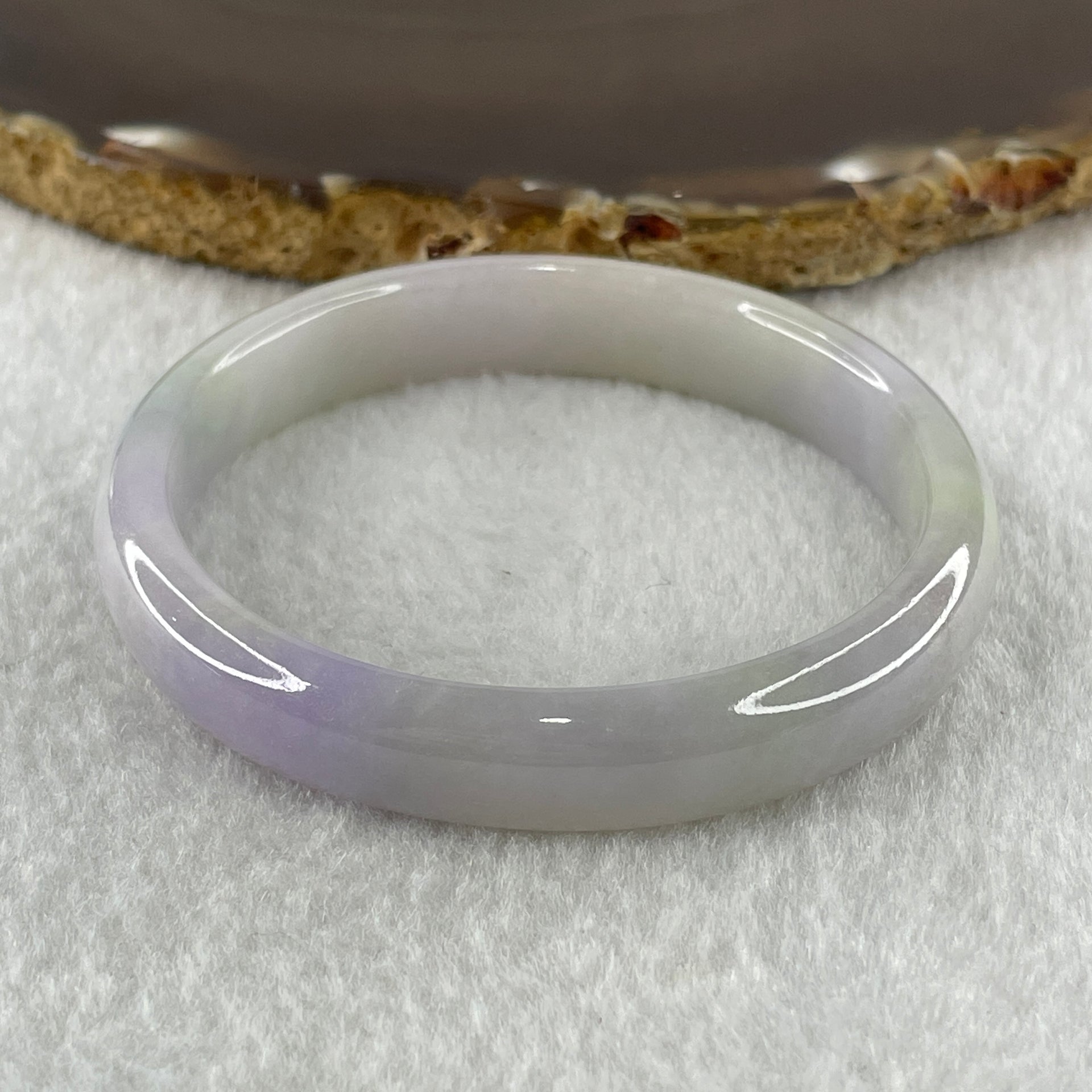 Type A Natural Lavender Jadeite Oval Bangle 29.01g Inner Diameter 52.0mm 10.1 by 6.2mm (Slight Internal Line) - Huangs Jadeite and Jewelry Pte Ltd