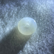 Type A Semi Icy Faint Lavender Green With Wuji Grey Piao Hua Jadeite Ping An Kou Donut Pendant 3.26g 16.2 by 6.1mm - Huangs Jadeite and Jewelry Pte Ltd