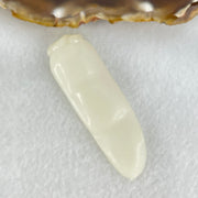 Natural White Nephrite Peapod Pendant 18.22g 60.8 by 19.1 by 11.9mm - Huangs Jadeite and Jewelry Pte Ltd