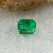 Natural Colombia Vivid Green Emerald (Beryl) Cut-Cornered Rectangular Step cut 0.48ct 4.8 by 4.3 by 3.4mm - Huangs Jadeite and Jewelry Pte Ltd