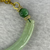 Type A Green with yellow Jadeite Bracelet 17.35g 63.8 by 7.9 mm 8.2 mm 2 Beads - Huangs Jadeite and Jewelry Pte Ltd