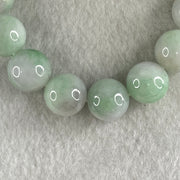 Type A Light Green with Slight Light Lavender Jadeite Beads Bracelet 48.29g 15cm 12.2mm 16 Beads - Huangs Jadeite and Jewelry Pte Ltd