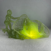 Natural Jelly Green Serpentine Tong Zhi Fishing Carp Fish Display 1,777.5g 285.0 by 150.0 by 160.0mm - Huangs Jadeite and Jewelry Pte Ltd