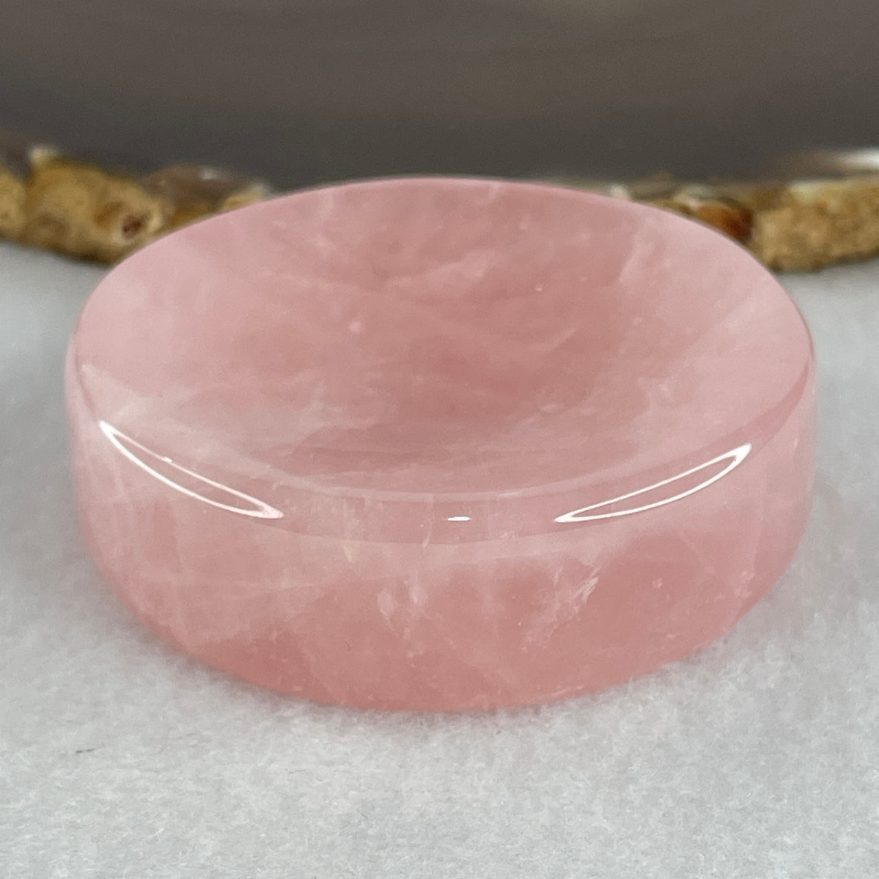 Natural Rose Quartz Plate Display 91.73g 55.3 by 16.4mm - Huangs Jadeite and Jewelry Pte Ltd